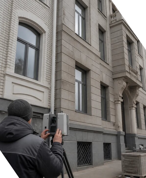 Лазерное сканирование фасадов зданий для обследования в Михайловке